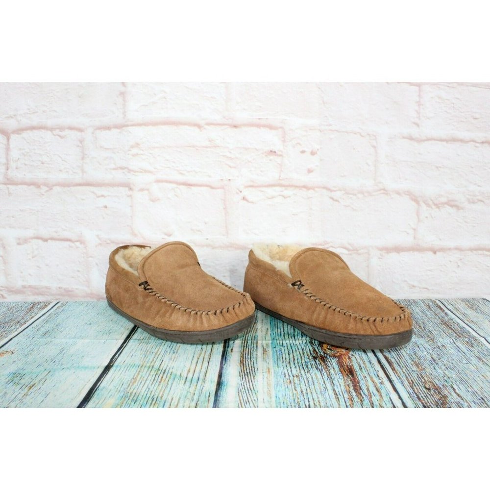 Staheekum Trapper Brown Suede Shearling Lined Moccasins Boots Slippers Sz 9 - Picture 3 of 9